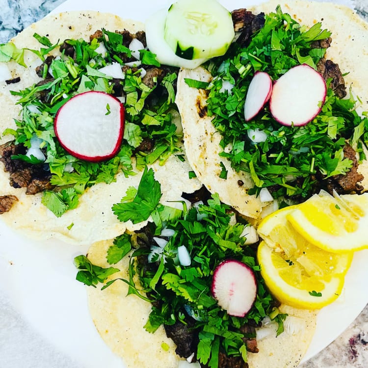 Beef Tonge (Lengua)  Tacos.