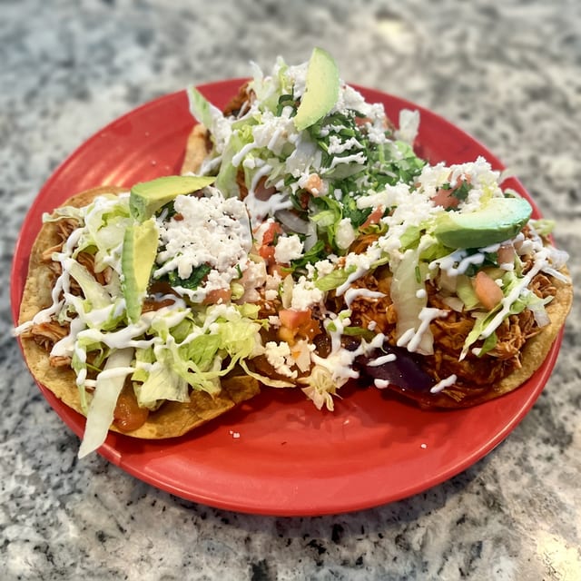 Spicy Chicken Tostadas (Tinga).