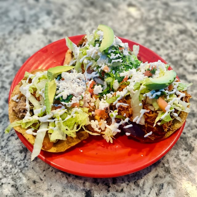 Fried Pork (Carnitas) Tostadas.