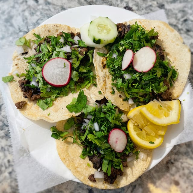 Fried Pork (Carnitas) Tacos.